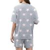 imageXIEERDUO Lounge Sets for Women Shorts Lightweight Summer Pajamas Set Sleepwear 2 Piece Sets Airport Vacation OutfitsGrey Star