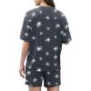 imageXIEERDUO Lounge Sets for Women Shorts Lightweight Summer Pajamas Set Sleepwear 2 Piece Sets Airport Vacation OutfitsNavy Star