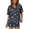 imageXIEERDUO Lounge Sets for Women Shorts Lightweight Summer Pajamas Set Sleepwear 2 Piece Sets Airport Vacation OutfitsNavy Star