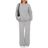 imageXIEERDUO Sweatsuits Women 2 Piece Outfit Matching Lounge Sets Fall Outfits 2025 Winter Clothing Airport Outfits Fall Fashion Must Haves Track Suits Light Grey M