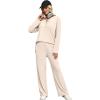 imageXIEERDUO Lounge Sets for Women 2 Piece V Neck Button Matching Sweatsuit Loungewear Fall Outfits Fashion Clothing PajamasApricot