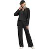 imageXIEERDUO Lounge Sets for Women 2 Piece V Neck Button Matching Sweatsuit Loungewear Fall Outfits Fashion Clothing PajamasBlack