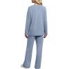 imageXIEERDUO Lounge Sets for Women 2 Piece V Neck Button Matching Sweatsuit Loungewear Fall Outfits Fashion Clothing PajamasBlue