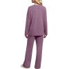 imageXIEERDUO Lounge Sets for Women 2 Piece V Neck Button Matching Sweatsuit Loungewear Fall Outfits Fashion Clothing PajamasPurple Red
