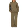 imageXIEERDUO Sweatsuits Women 2 Piece Outfit Matching Lounge Sets Fall Outfits 2025 Fashion Clothing Crewneck Track SuitsCamel Khaki