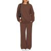 imageXIEERDUO Sweatsuits Women 2 Piece Outfit Matching Lounge Sets Fall Outfits 2025 Fashion Clothing Crewneck Track SuitsChocolate Brown
