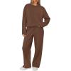 imageXIEERDUO Sweatsuits Women 2 Piece Outfit Matching Lounge Sets Fall Outfits 2025 Fashion Clothing Crewneck Track SuitsChocolate Brown