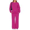 imageXIEERDUO Sweatsuits Women 2 Piece Outfit Matching Lounge Sets Fall Outfits 2025 Fashion Clothing Crewneck Track SuitsHot Pink