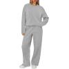 imageXIEERDUO Sweatsuits Women 2 Piece Outfit Matching Lounge Sets Fall Outfits 2025 Fashion Clothing Crewneck Track SuitsLight Grey