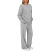 imageXIEERDUO Sweatsuits Women 2 Piece Outfit Matching Lounge Sets Fall Outfits 2025 Fashion Clothing Crewneck Track SuitsLight Grey