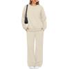 imageXIEERDUO Sweatsuits Women 2 Piece Outfit Matching Lounge Sets Fall Outfits 2025 Fashion Clothing Crewneck Track SuitsLight Khaki