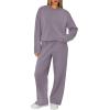 imageXIEERDUO Sweatsuits Women 2 Piece Outfit Matching Lounge Sets Fall Outfits 2025 Fashion Clothing Crewneck Track SuitsPurple