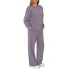 imageXIEERDUO Sweatsuits Women 2 Piece Outfit Matching Lounge Sets Fall Outfits 2025 Fashion Clothing Crewneck Track SuitsPurple