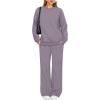 imageXIEERDUO Sweatsuits Women 2 Piece Outfit Matching Lounge Sets Fall Outfits 2025 Fashion Clothing Crewneck Track SuitsPurple