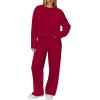 imageXIEERDUO Sweatsuits Women 2 Piece Outfit Matching Lounge Sets Fall Outfits 2025 Fashion Clothing Crewneck Track SuitsRed