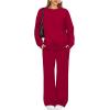 imageXIEERDUO Sweatsuits Women 2 Piece Outfit Matching Lounge Sets Fall Outfits 2025 Fashion Clothing Crewneck Track SuitsRed