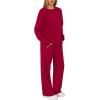 imageXIEERDUO Sweatsuits Women 2 Piece Outfit Matching Lounge Sets Fall Outfits 2025 Fashion Clothing Crewneck Track SuitsRed