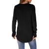 imageXIEERDUO Womens Tunic Tops to Wear with Leggings Long Sleeve Thumb Hole Shirts Crew Neck Curved HemBblack