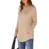 imageXIEERDUO Womens Tunic Tops to Wear with Leggings Long Sleeve Thumb Hole Shirts Crew Neck Curved HemCbeige