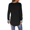 imageXIEERDUO Womens Tunic Tops to Wear with Leggings Long Sleeve Thumb Hole Shirts Crew Neck Curved HemCcolor Block Black