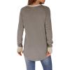 imageXIEERDUO Womens Tunic Tops to Wear with Leggings Long Sleeve Thumb Hole Shirts Crew Neck Curved HemCcolor Block Brown