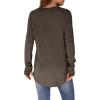 imageXIEERDUO Womens Tunic Tops to Wear with Leggings Long Sleeve Thumb Hole Shirts Crew Neck Curved HemDcoffee