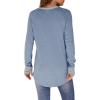 imageXIEERDUO Womens Tunic Tops to Wear with Leggings Long Sleeve Thumb Hole Shirts Crew Neck Curved HemRcolor Block Blue