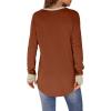 imageXIEERDUO Womens Tunic Tops to Wear with Leggings Long Sleeve Thumb Hole Shirts Crew Neck Curved HemRcolor Block Caramel