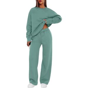 imageXIEERDUO Sweatsuits Women 2 Piece Outfit Matching Lounge Sets Fall Outfits 2025 Fashion Clothing Crewneck Track SuitsLake Blue