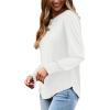 imageXIEERDUO Blouses for Women Dressy Casual Long Sleeve Shirts Fashion Clothing Puff Sleeve Tunic Tops with Smocked CuffsAwhite