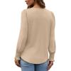 imageXIEERDUO Blouses for Women Dressy Casual Long Sleeve Shirts Fashion Clothing Puff Sleeve Tunic Tops with Smocked CuffsBbeige
