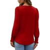 imageXIEERDUO Blouses for Women Dressy Casual Long Sleeve Shirts Fashion Clothing Puff Sleeve Tunic Tops with Smocked CuffsGred