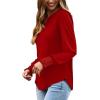 imageXIEERDUO Blouses for Women Dressy Casual Long Sleeve Shirts Fashion Clothing Puff Sleeve Tunic Tops with Smocked CuffsGred