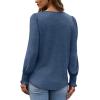 imageXIEERDUO Blouses for Women Dressy Casual Long Sleeve Shirts Fashion Clothing Puff Sleeve Tunic Tops with Smocked CuffsHblue
