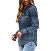 imageXIEERDUO Blouses for Women Dressy Casual Long Sleeve Shirts Fashion Clothing Puff Sleeve Tunic Tops with Smocked CuffsNavy Print