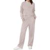 imageXIEERDUO Lounge Sets for Women 2025 Sweatsuit 2 Piece Outfits Sweatshirt Wide Leg Sweatpant Tracksuit Matching SetApricot