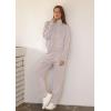 imageXIEERDUO Lounge Sets for Women 2025 Sweatsuit 2 Piece Outfits Sweatshirt Wide Leg Sweatpant Tracksuit Matching SetApricot