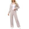 imageXIEERDUO Lounge Sets for Women 2025 Sweatsuit 2 Piece Outfits Sweatshirt Wide Leg Sweatpant Tracksuit Matching SetApricot