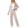 imageXIEERDUO Lounge Sets for Women 2025 Sweatsuit 2 Piece Outfits Sweatshirt Wide Leg Sweatpant Tracksuit Matching SetApricotwhite