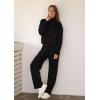 imageXIEERDUO Lounge Sets for Women 2025 Sweatsuit 2 Piece Outfits Sweatshirt Wide Leg Sweatpant Tracksuit Matching SetBlack