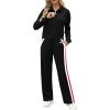 imageXIEERDUO Lounge Sets for Women 2025 Sweatsuit 2 Piece Outfits Sweatshirt Wide Leg Sweatpant Tracksuit Matching SetBlackred