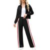 imageXIEERDUO Lounge Sets for Women 2025 Sweatsuit 2 Piece Outfits Sweatshirt Wide Leg Sweatpant Tracksuit Matching SetBlackred