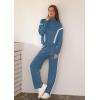 imageXIEERDUO Lounge Sets for Women 2025 Sweatsuit 2 Piece Outfits Sweatshirt Wide Leg Sweatpant Tracksuit Matching SetBluewhite