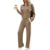 imageXIEERDUO Lounge Sets for Women 2025 Sweatsuit 2 Piece Outfits Sweatshirt Wide Leg Sweatpant Tracksuit Matching SetCoffe