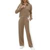 imageXIEERDUO Lounge Sets for Women 2025 Sweatsuit 2 Piece Outfits Sweatshirt Wide Leg Sweatpant Tracksuit Matching SetCoffe