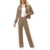 imageXIEERDUO Lounge Sets for Women 2025 Sweatsuit 2 Piece Outfits Sweatshirt Wide Leg Sweatpant Tracksuit Matching SetCoffe