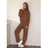 imageXIEERDUO Lounge Sets for Women 2025 Sweatsuit 2 Piece Outfits Sweatshirt Wide Leg Sweatpant Tracksuit Matching SetCoffee Brown