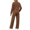 imageXIEERDUO Lounge Sets for Women 2025 Sweatsuit 2 Piece Outfits Sweatshirt Wide Leg Sweatpant Tracksuit Matching SetCoffee Brown