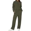 imageXIEERDUO Lounge Sets for Women 2025 Sweatsuit 2 Piece Outfits Sweatshirt Wide Leg Sweatpant Tracksuit Matching SetDark Green