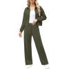 imageXIEERDUO Lounge Sets for Women 2025 Sweatsuit 2 Piece Outfits Sweatshirt Wide Leg Sweatpant Tracksuit Matching SetDark Green